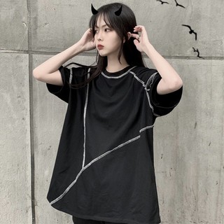 SẴN TRẮNG_áo phông unisex vắt sổ ngược ulzzang