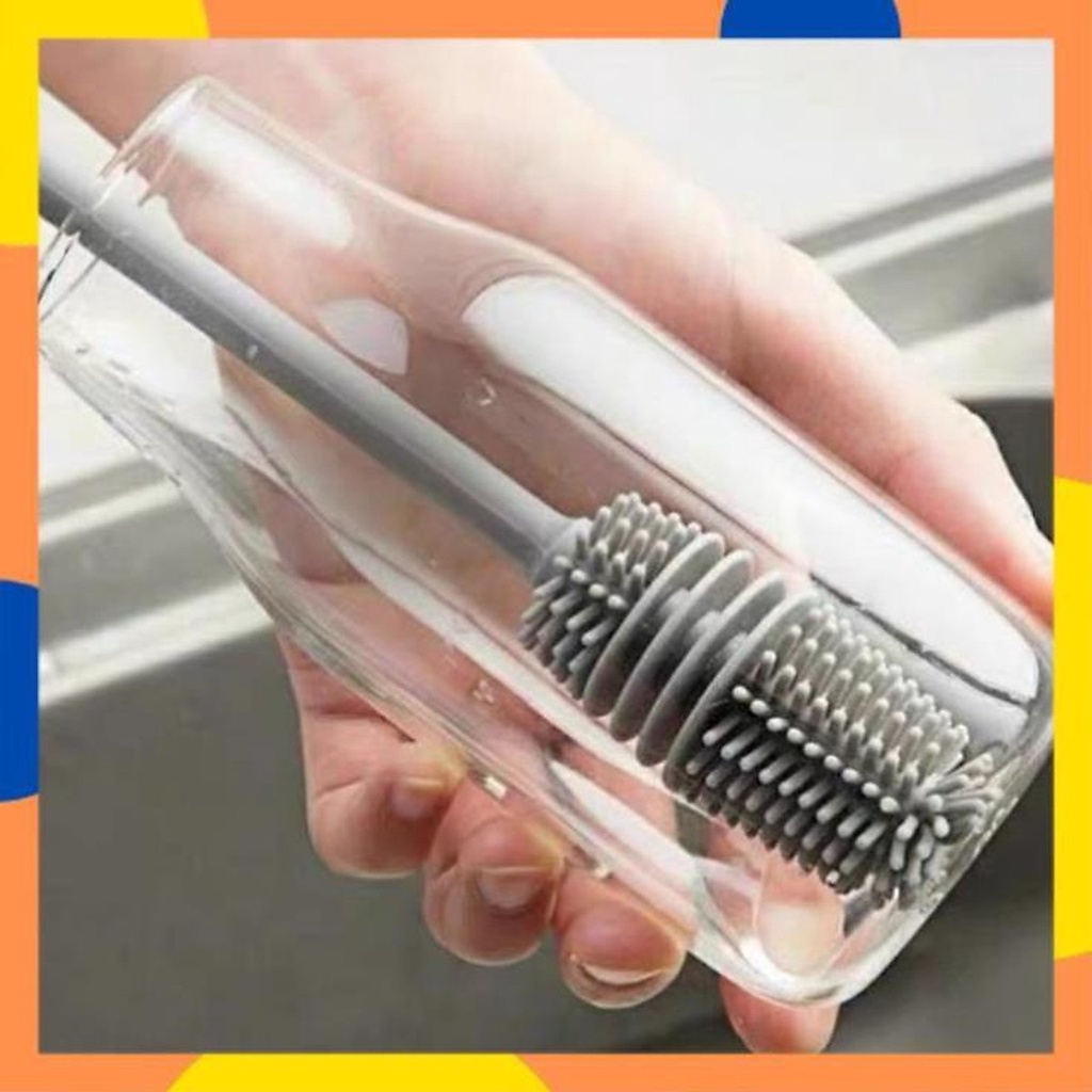 Cây cọ Silicon cao cấp rửa ly, cốc, bình giữ nhiệt tạo bọt tiện lợi (33,5cm x 4 cm) - Cây cọ bông rửa ly, cốc, bình nước
