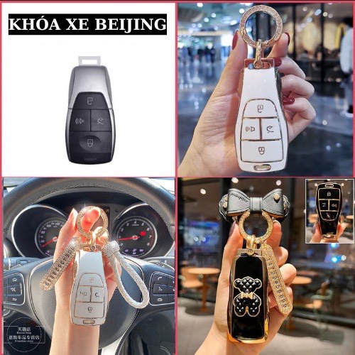 Ốp bảo vệ chìa khóa Beijing Cao Cấp - Ốp Khóa Xe Beijing Silicone mạ vàng