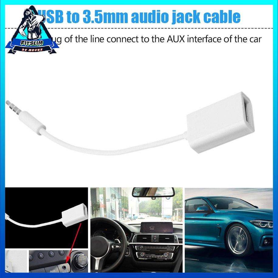 Giắc cắm âm thanh Aux nam 3,5Mm sang cáp chuyển đổi USB 2.0 nữ Dây xe Mp3 [S/8]