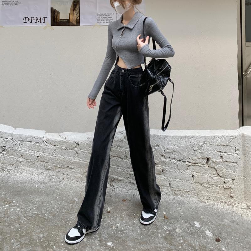 IELGYQuần Dài Ống Rộng Lưng Cao Màu Sắc gradient Dành Cho Nữ