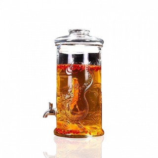 Bình ngâm rượu thủy tinh trụ rồng 10 lít. có vòi & không vòi