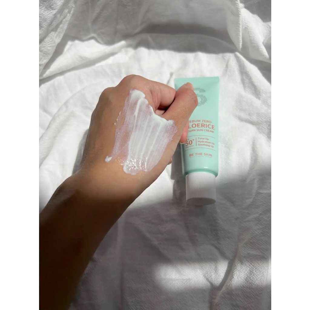 Kem chống nắng mỏng nhẹ Be The Skin sebum zero aloerice vegan sun cream 50ml