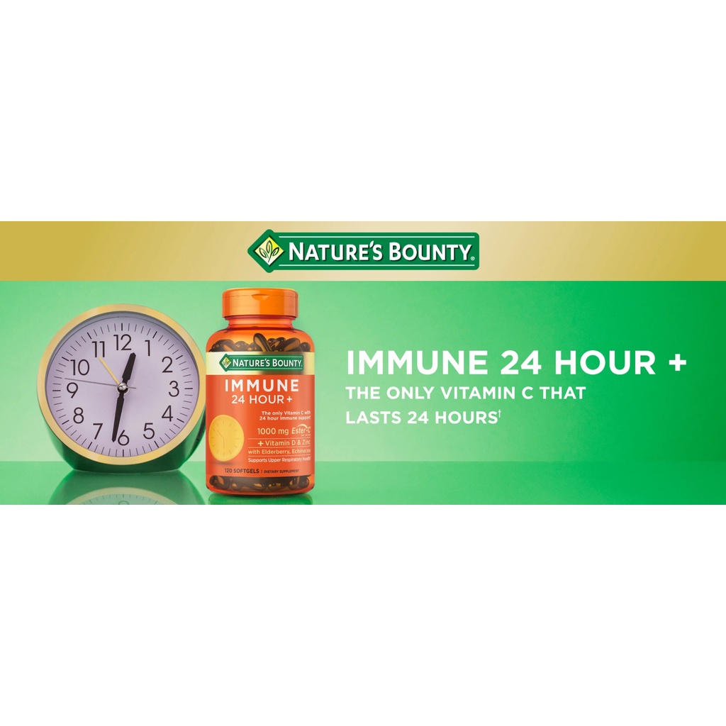Viên uống hỗ trợ miễn dịch Nature's Bounty Immune 24 Hour+, 120 viên