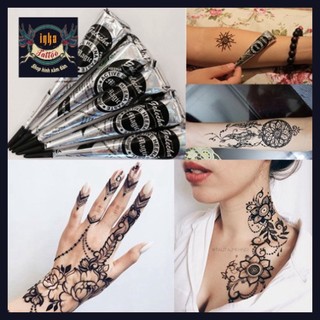 Mực xăm henna golecha đen vỏ bạc chính hãng