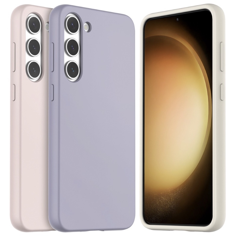 Ốp silicon Hình Hoa Oải Hương Hồng / Đen Cho Galaxy S23 Series / S23 + Ultra Plus