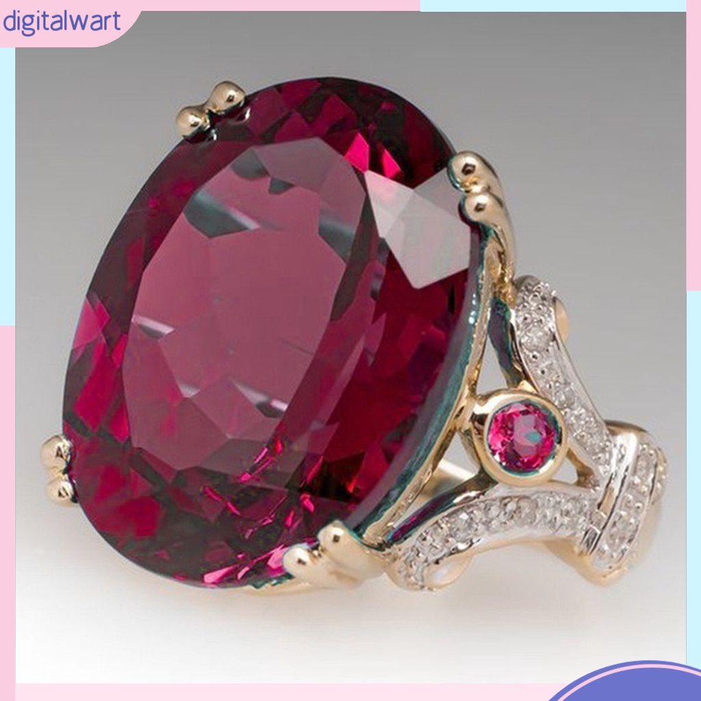 [DIWA] Nhẫn Đính Hôn Đính Đá Zircon Hai Màu Sáng Bóng Mạ Điện Hình Học Trang Trí Đá Zirconia Quà Tặng Kỷ Niệm Đám Cưới Cho Nữ