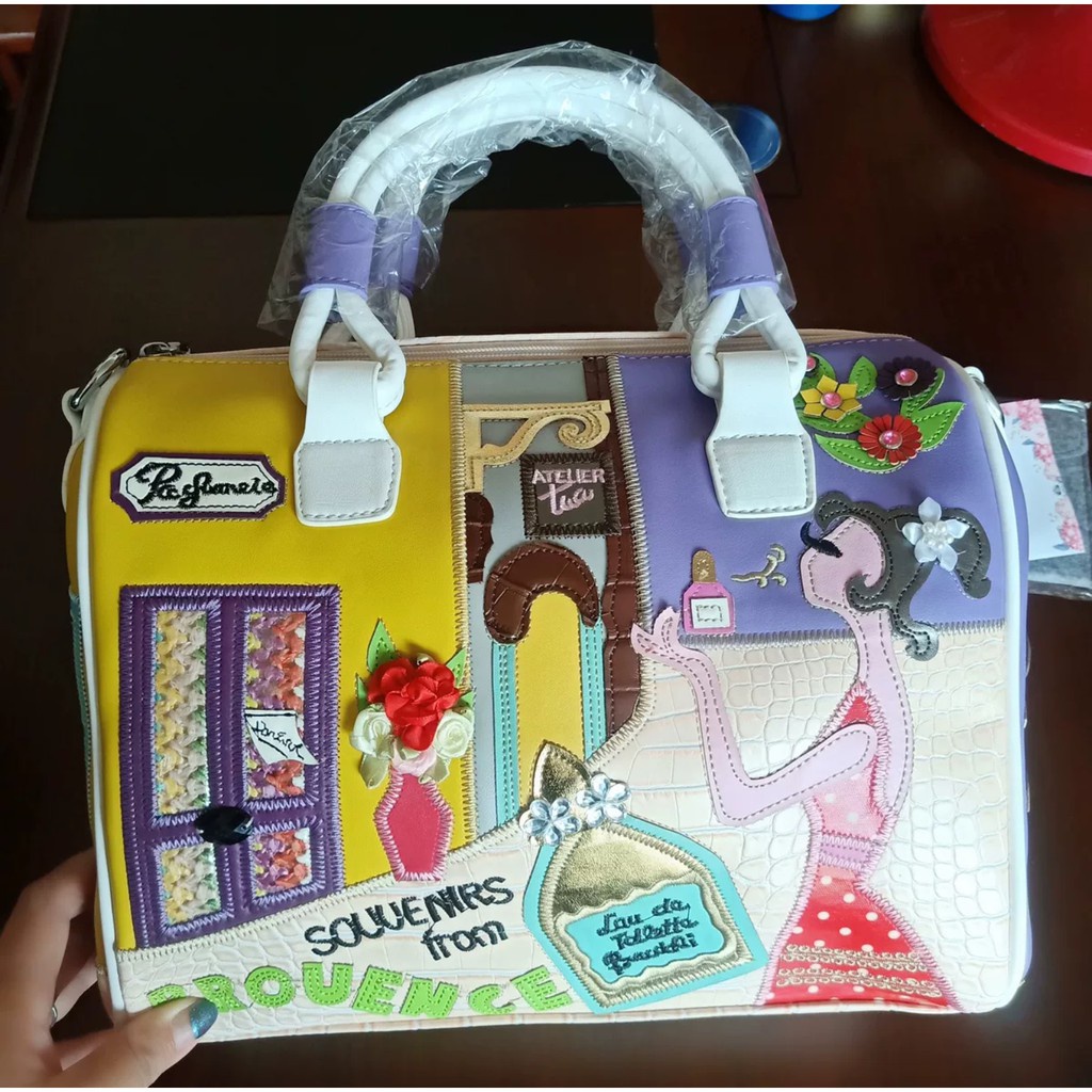 ORDER♥️Túi xách thêu 3D hoạ tiết Boston2 Size 3 màu