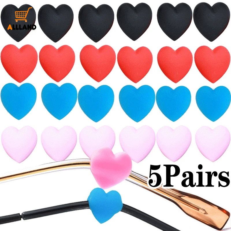 Phụ Kiện Móc Tai / Dây Đeo Kính Chống Trượt Bằng Silicon Mềm Hình Trái Tim / Kẹp Tai Thời Trang