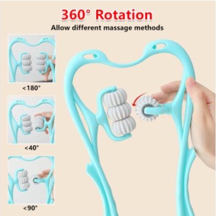 Dụng Cụ Mát Xa Cổ / Vai 6 Con Lăn Cầm Tay Giúp Giảm Áp Lực Tiện Dụng,massage cổ vai gáy, Gậy Massage Trị Liệu, Gậy ma