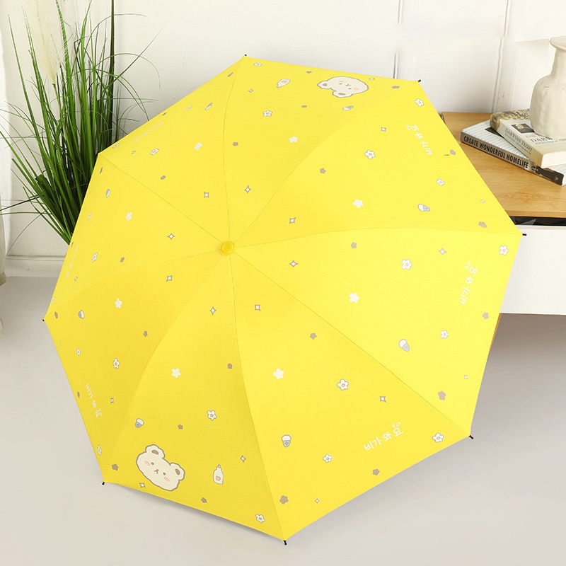 Dù Gấp 8 Khúc Bằng vinyl Chống Nắng Đa Năng Họa Tiết Dễ Thương