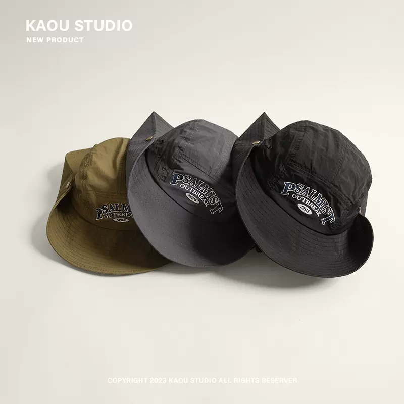 Nón Tai Bèo Dây Rút Nhanh Khô In Chữ Phong Cách Nhật Bản Thời Trang Unisex