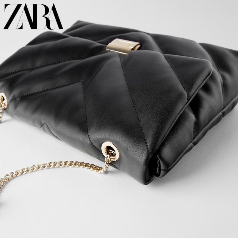 Zara Túi Xách Đeo Vai Cỡ Lớn Đính Đá Phối Dây Xích Thời Trang Nữ Sành Điệu