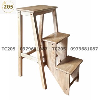 Ghế thắp nhang 3 bậc GỖ CAO SU-87x45x24 cm - TC205