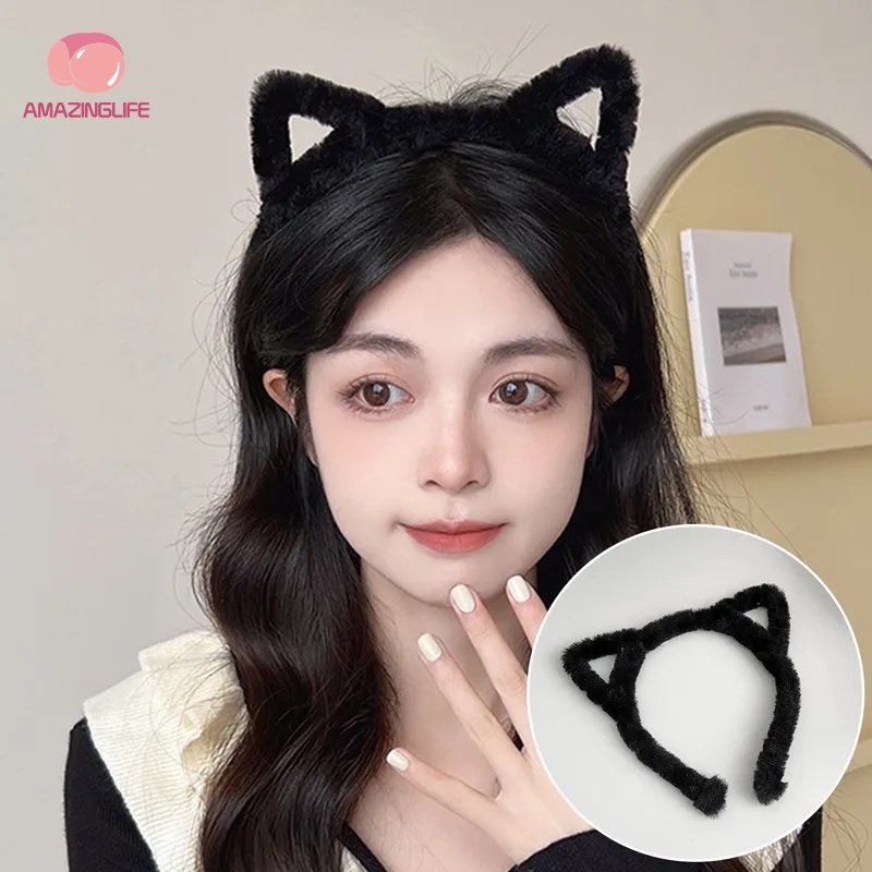 Băng Đô Tai Mèo Lông Xù Siêu Ngọt Ngào Thời Trang Cho Nữ / Bé Gái