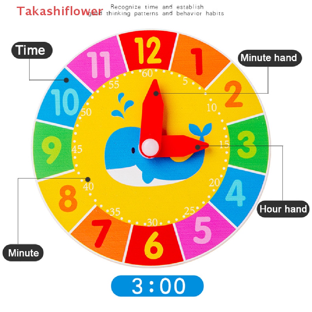 (Takashiflower) Đồng Hồ Đồ Chơi Bảng Hoạt Động Cảm Biến Montessori DIY Cho Bé