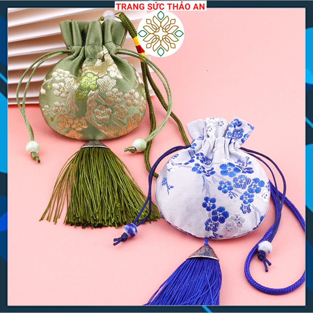 Túi Gấm Thêu Hoa Cao Cấp Sử Dụng Đựng Đồ Phong Thuỷ, Treo Xe Hơi