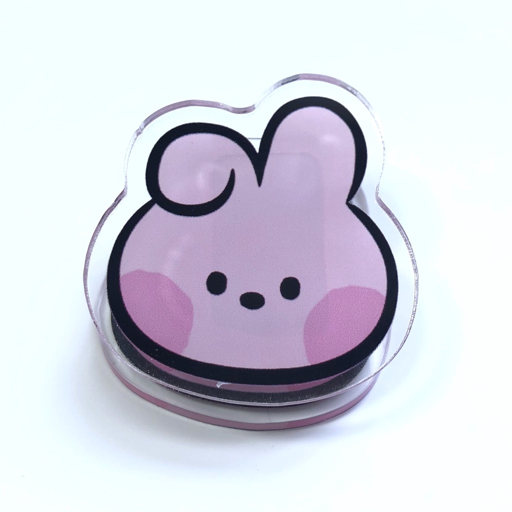 Kẹp Tóc Hai Mặt In Hoạ Tiết Hoạt Hình Nhóm Nhạc Kpop BTS Bằng