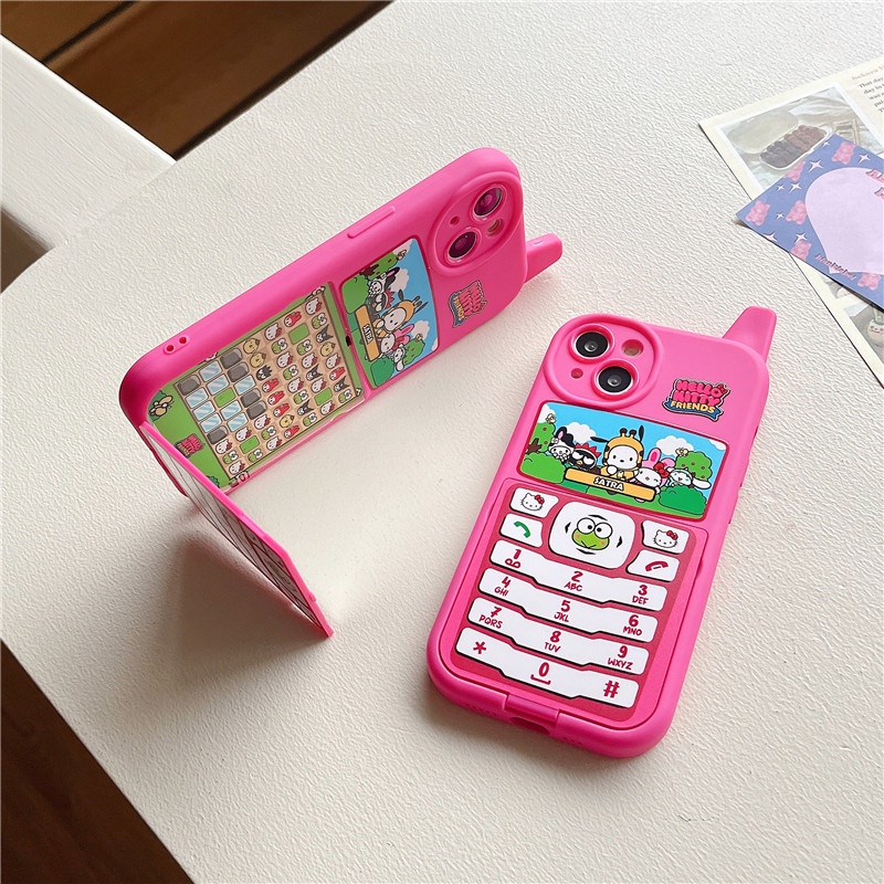 NOKIA Ốp Điện Thoại Mềm Nắp Lật Mặt Gương In Hình Trò Chơi Sanrio Friend Dễ Thương Cho iPhone 14 13 12 11 Pro Max 14promax