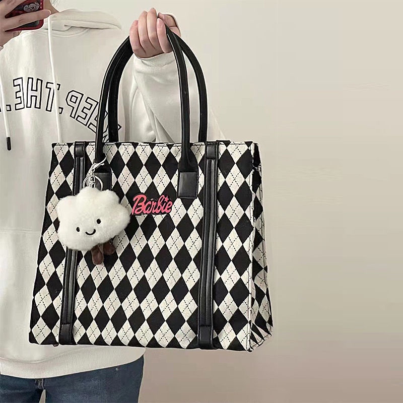 Túi Đeo Chéo Vai Bằng Vải Canvas Đính Kim Cương Sức Chứa Lớn Mẫu Mới 2022 Dành Cho Nữ Sinh