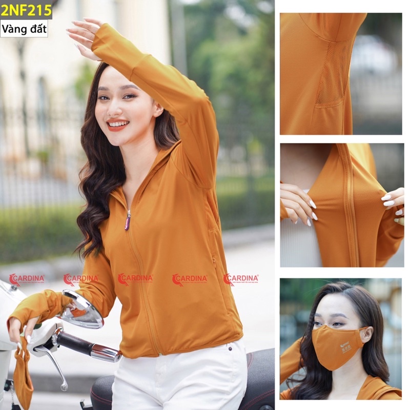 Áo chống nắng 2 lớp thông hơi CARDINA tặng kèm khẩu trang 3 lớp