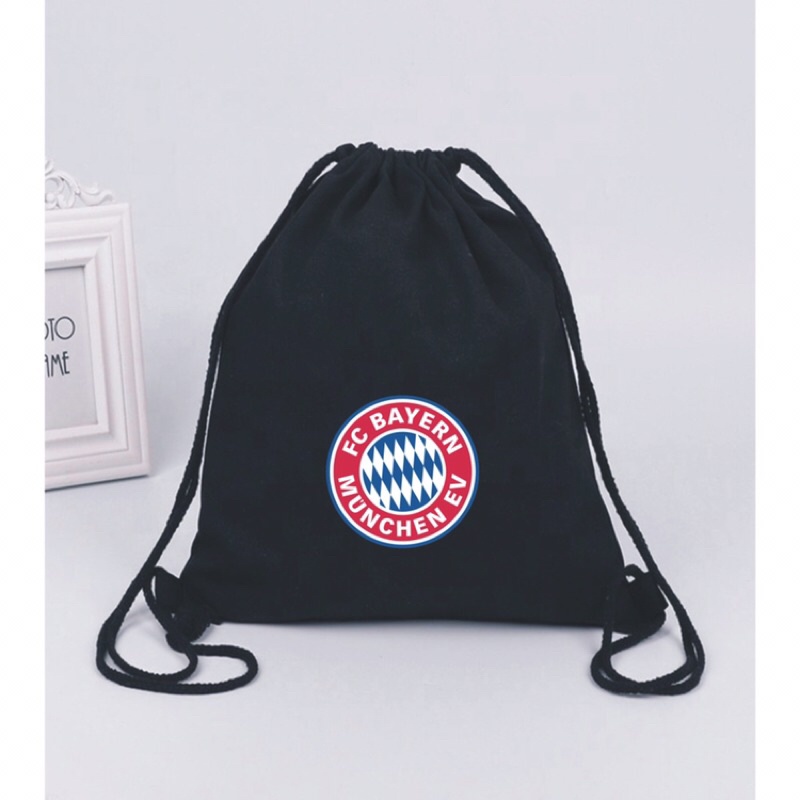 Túi balo dây rút logo clb bóng đá màu đen chất vải chống thấm Loại 1