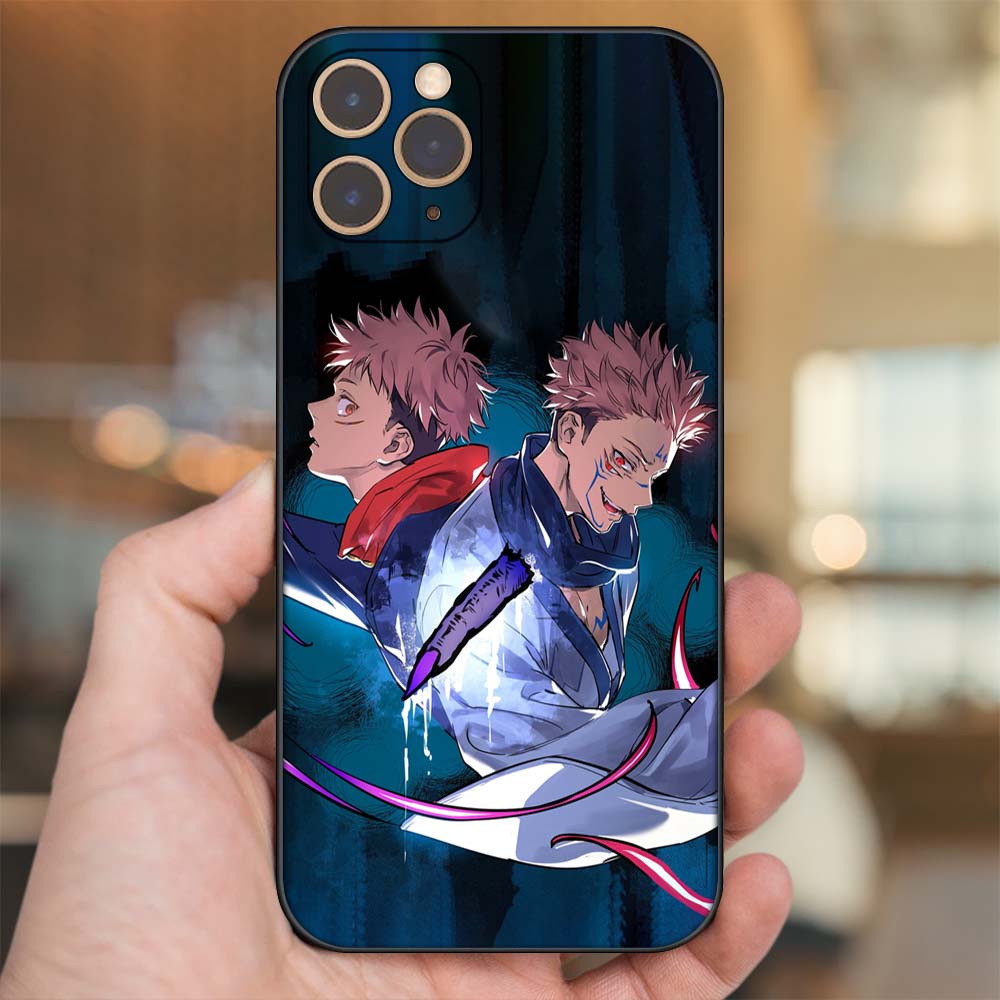 Ốp lưng iPhone 11 Pro dẻo đen cạnh vuông in hình Sukuna Yuji Jujutsu Kaisen Chú Thuật Hồi Chiến
