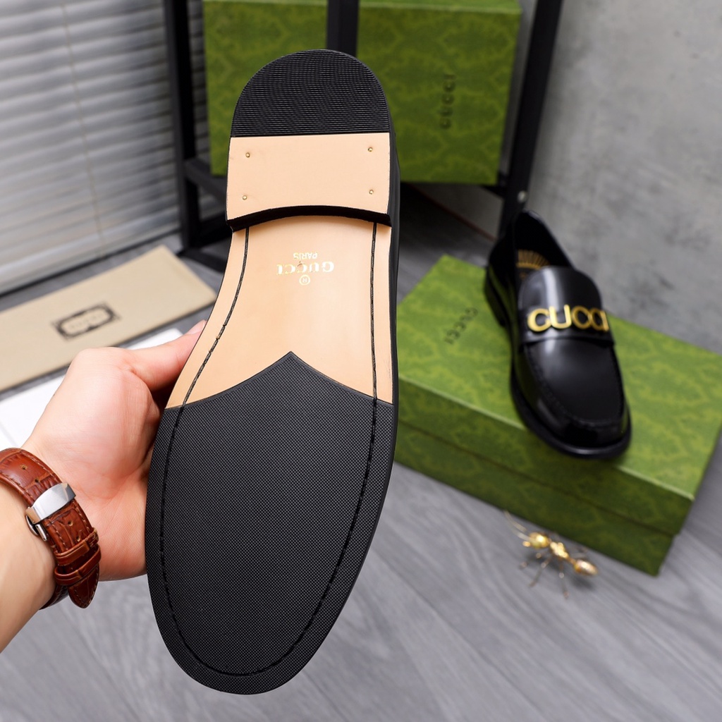 Giày tây lười nam da thật thời trang cao cấp Gucci GG GC thiết kế kiểu dáng sang trọng, thời thượng