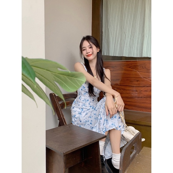 Đầm Maxi Hai Dây Hoạ Tiết Hoa Xinh Xắn oder.tram0506