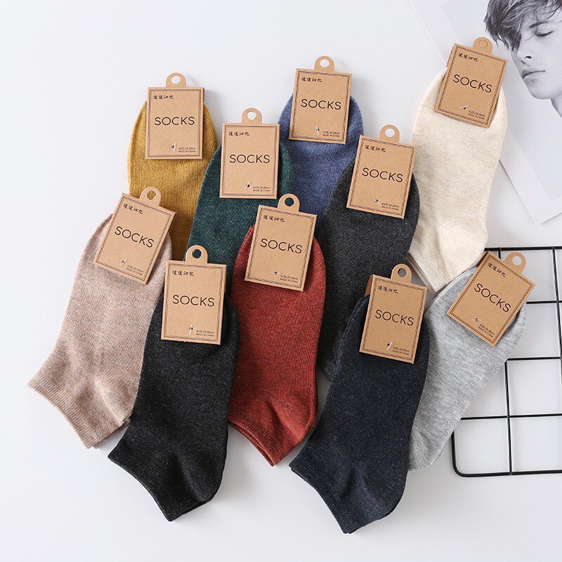 Set 10 Đôi Tất Cổ Ngắn Unisex Đa Sắc; Công Nghệ NANO Bạc Chống Hôi Chân PK01