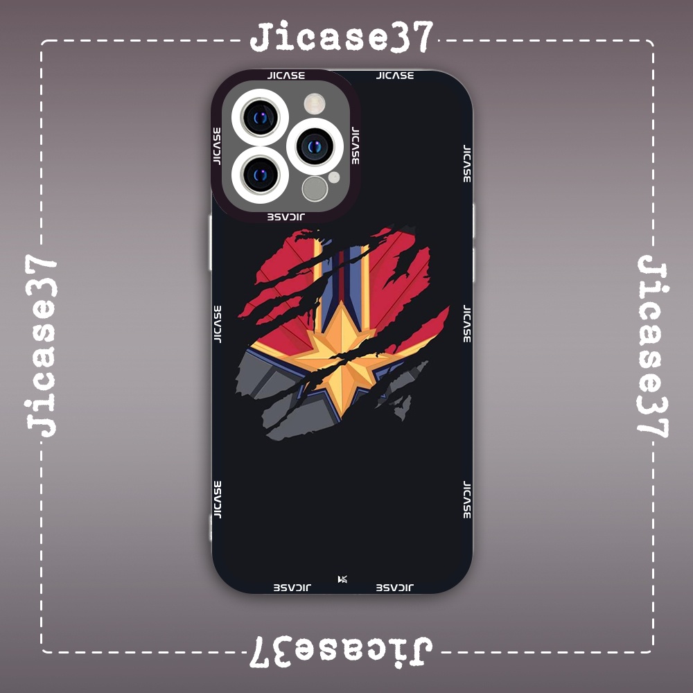 Ốp lưng iphone cạnh vuông Jicase Captain Marvel Phim Ảnh Marvel Studios