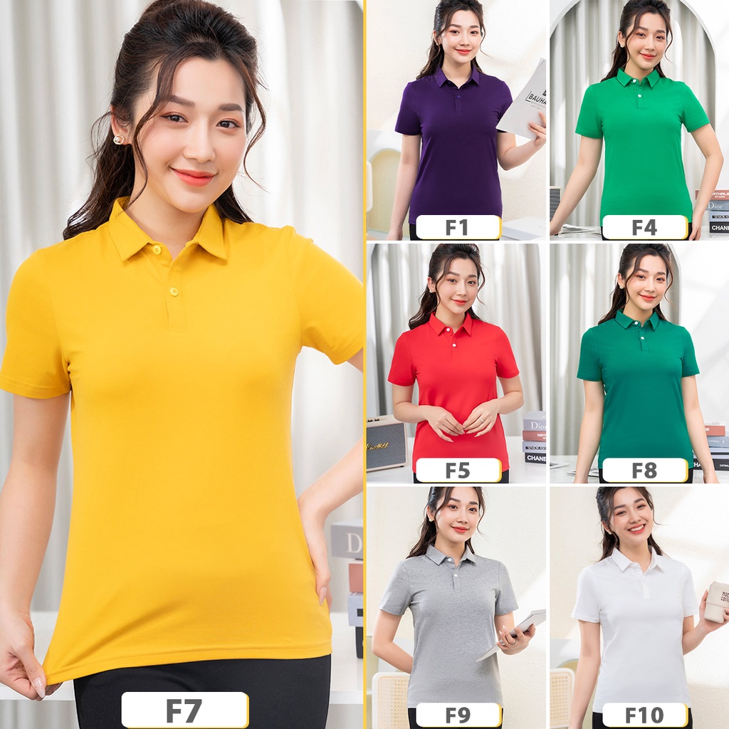 Áo Thun polo nữ TOLI có cổ sơ mi, dáng ôm nhẹ, vải Cotton mềm mịn,chính hãng cao cấp [TF07]