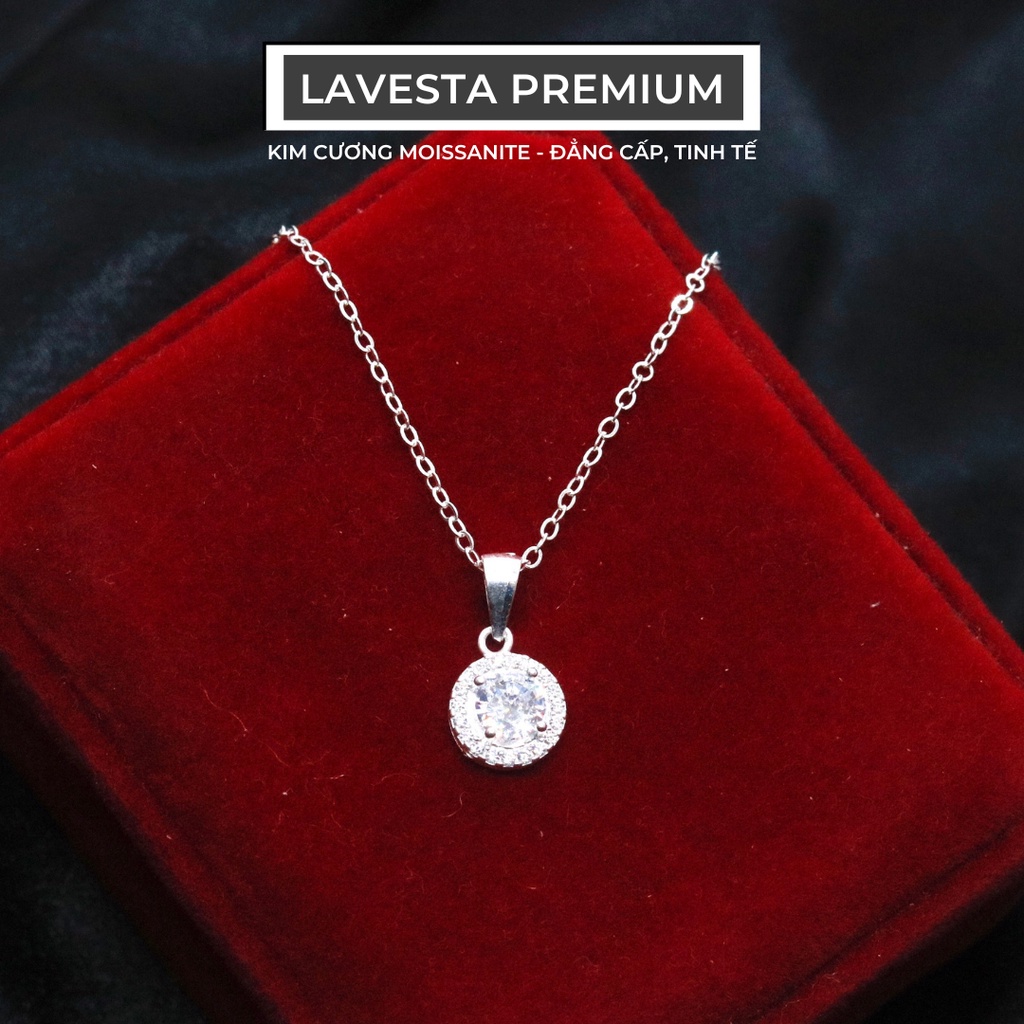 Dây chuyền kim cương Moissanite 6 ly kiểm định GRA Mỹ Lavesta KC16T mặt tròn sang trọng mang vẻ đẹp của sự hạnh phúc