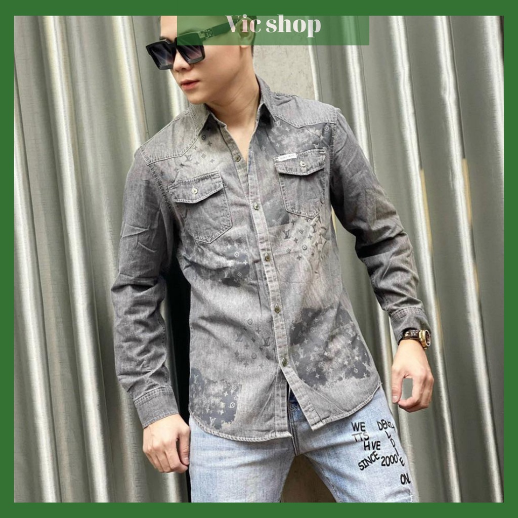 Áo sơ mi nam tay dài 24SM-001 quảng châu, thấm hút mồ hôi tốt, họa tiết kẻ, dáng body, không xù