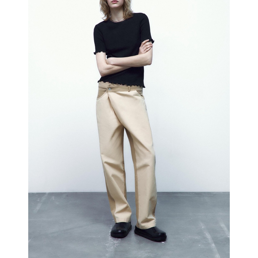 Zara Áo Thun Mềm Cổ Tròn Ngắn Tay Thời Trang Mùa Hè 4770017