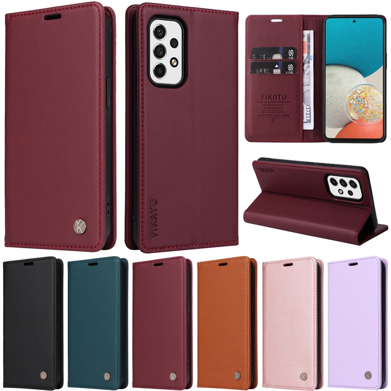 Bao Da Điện Thoại Pu Dạng Ví Sang Trọng Cho Samsung Galaxy A14 5G A23 5G S23 Ultra S23 Plus A04 A04S A23E A23S S23 + A14 4G Ốp