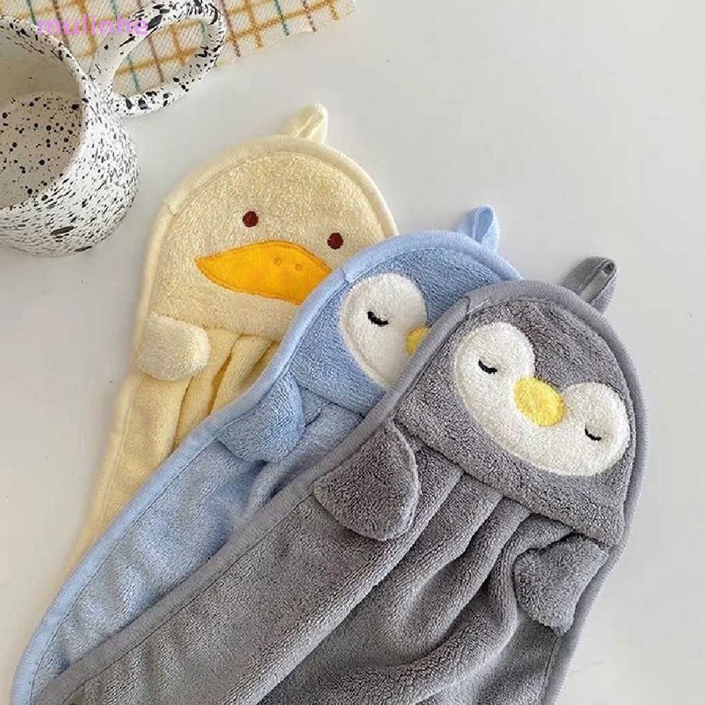 1 Khăn Lau Tay Treo Tường Bằng Vải Lông Cừu San Hô Thấm Hút Tốt In Họa Tiết Hoạt Hình Đáng Yêu Cho Bé