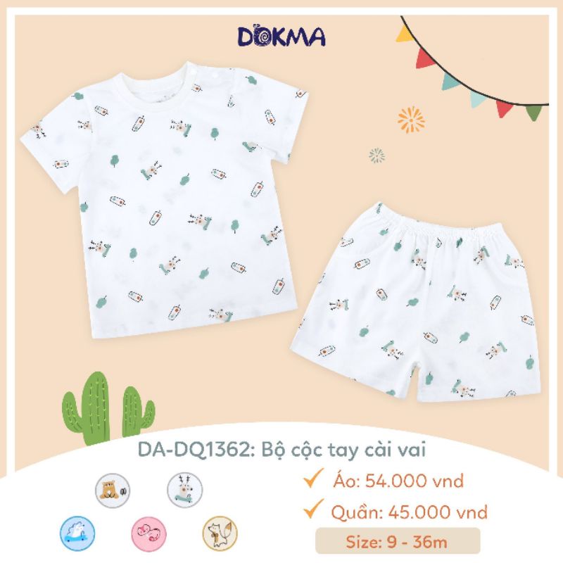 Bộ cộc tay cài vai Dokma bé trai, bé gái 6-24M