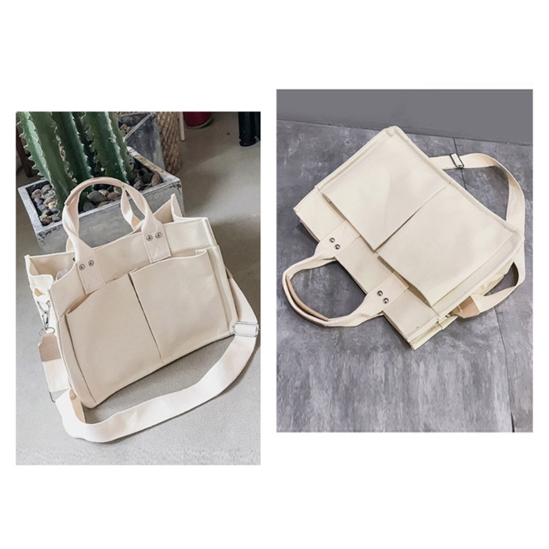 Túi Đeo Chéo Canvas Nhiều Ngăn Sức Chứa Lớn Thời Trang Cho Nữ