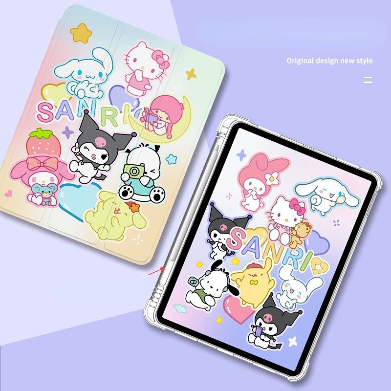 Sanrio Ốp Máy Tính Bảng pc Có Ngăn Đựng Bút Cho ipad gen8 gen9 gen10 air5 air4 air1 / 2 Mini 4 5 ipad pro 2021
