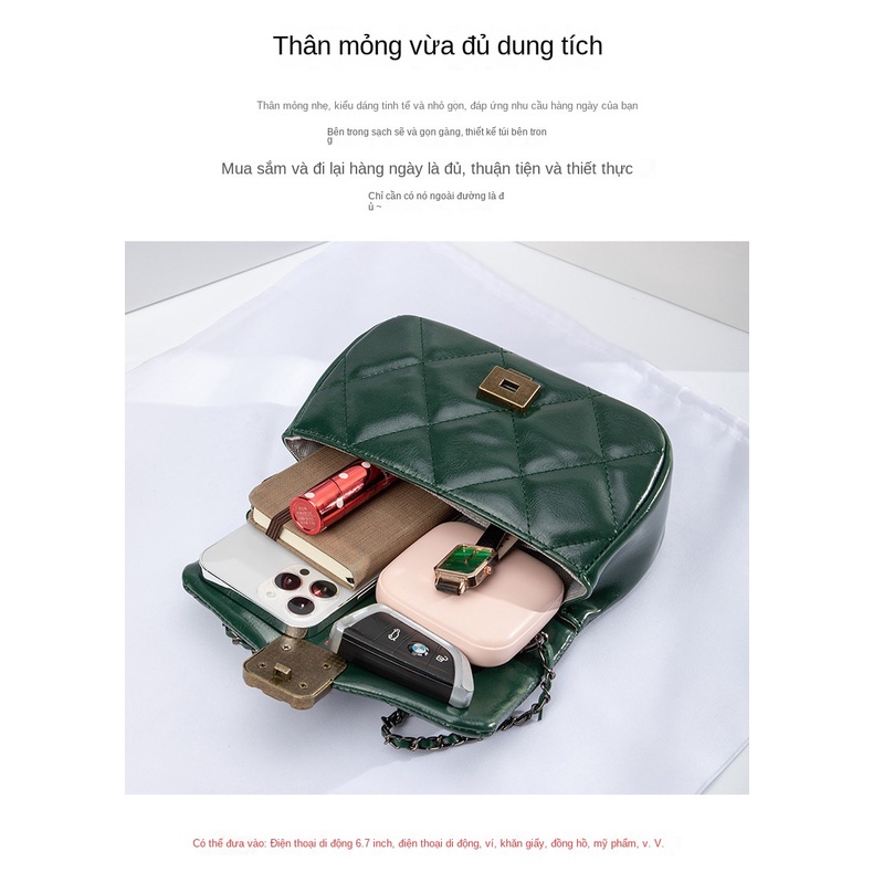 Túi Đeo Chéo mini Đính Đá Phong Cách vintage Thời Trang Cho Nữ