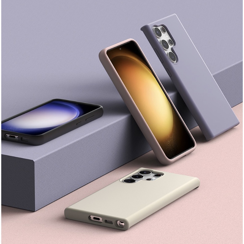 Ốp silicon Hình Hoa Oải Hương Hồng / Đen Cho Galaxy S23 Series / S23 + Ultra Plus