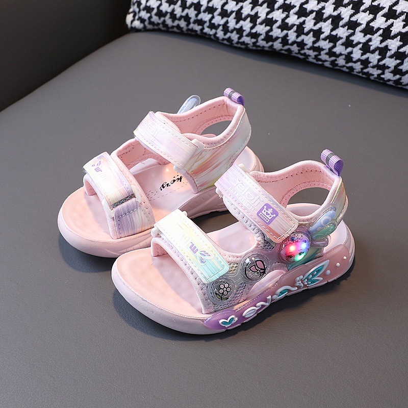 Xăng đan Đế Mềm Có Đèn LED Dễ Thương Cho Bé Gái 1-6 Tuổi