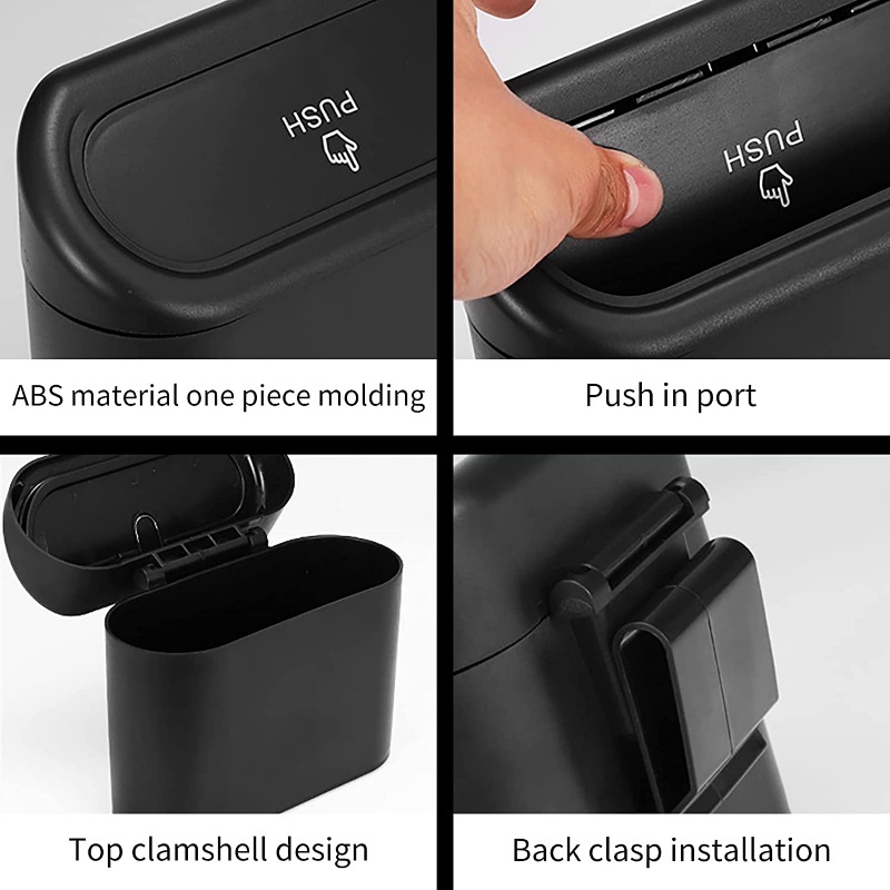 Thùng Rác Dạng Nhấn Hình Vuông Bằng ABS Chống Nước Chống Bụi Cho Xe Hơi