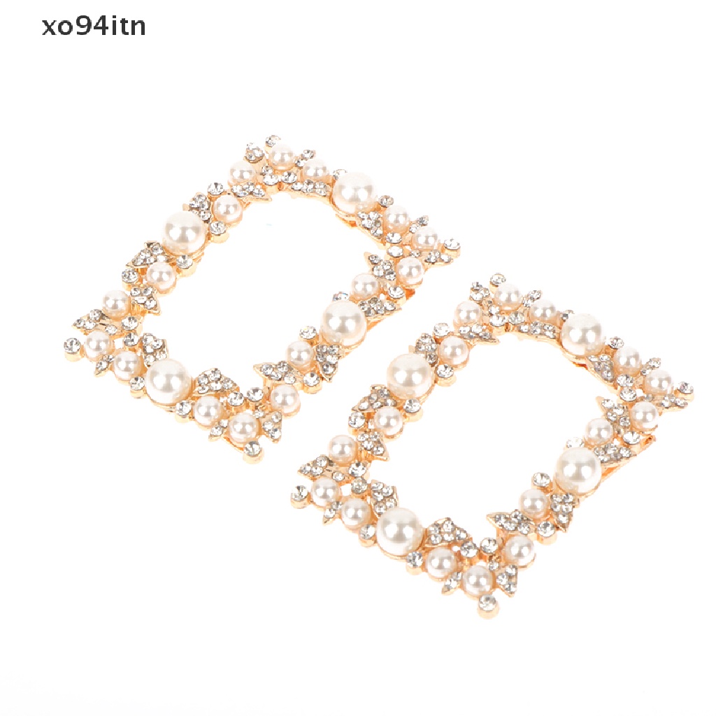 1 Khóa Kẹp Kim Loại Đính Đá Và Ngọc Trai Trang Trí Giày Cao Gót