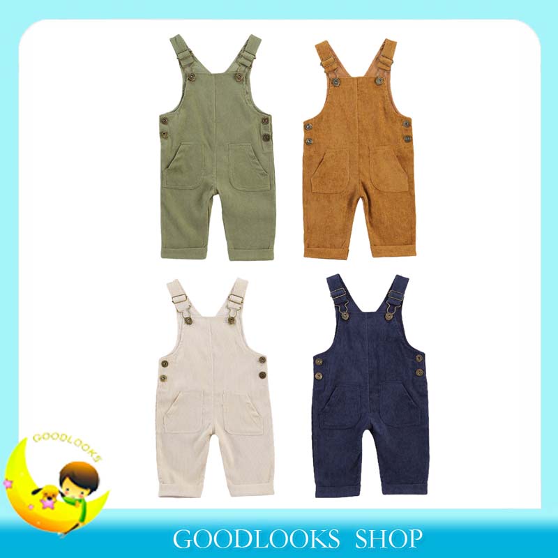 Quần Yếm Vải Nhung Màu Trơn Dễ Thương Cho Bé Trai 0-6 Tháng Tuổi