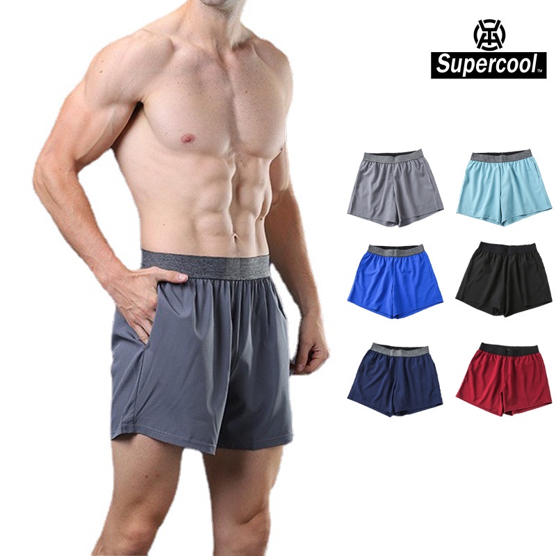 #SupercooL# Quần Short Đùi Baggy Thể Thao Nam Quần Thun Lửng Big Size Vải Thoáng Thun Lạnh PE Co Nhanh Khô Cao Cấp Thấm Hút Mồ Hôi Tốt Co Giãn Túi Hộp Trơn Phong Cách âu Mỹ Mỏng Nhẹ Nhiều Màu Chạy Bộ Chuyên Thể Dục Bóng Rổ Bóng Đá Cầu Lông