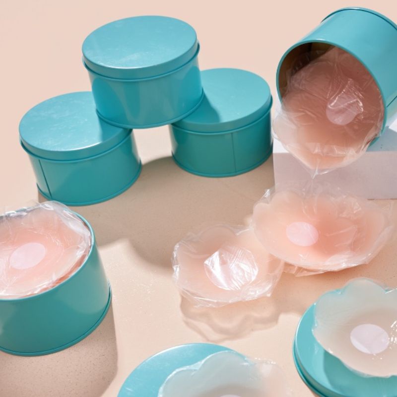 Miếng dán ngực silicon dán ti Hộp 5 cặp sử dụng nhiều lần HeeS999