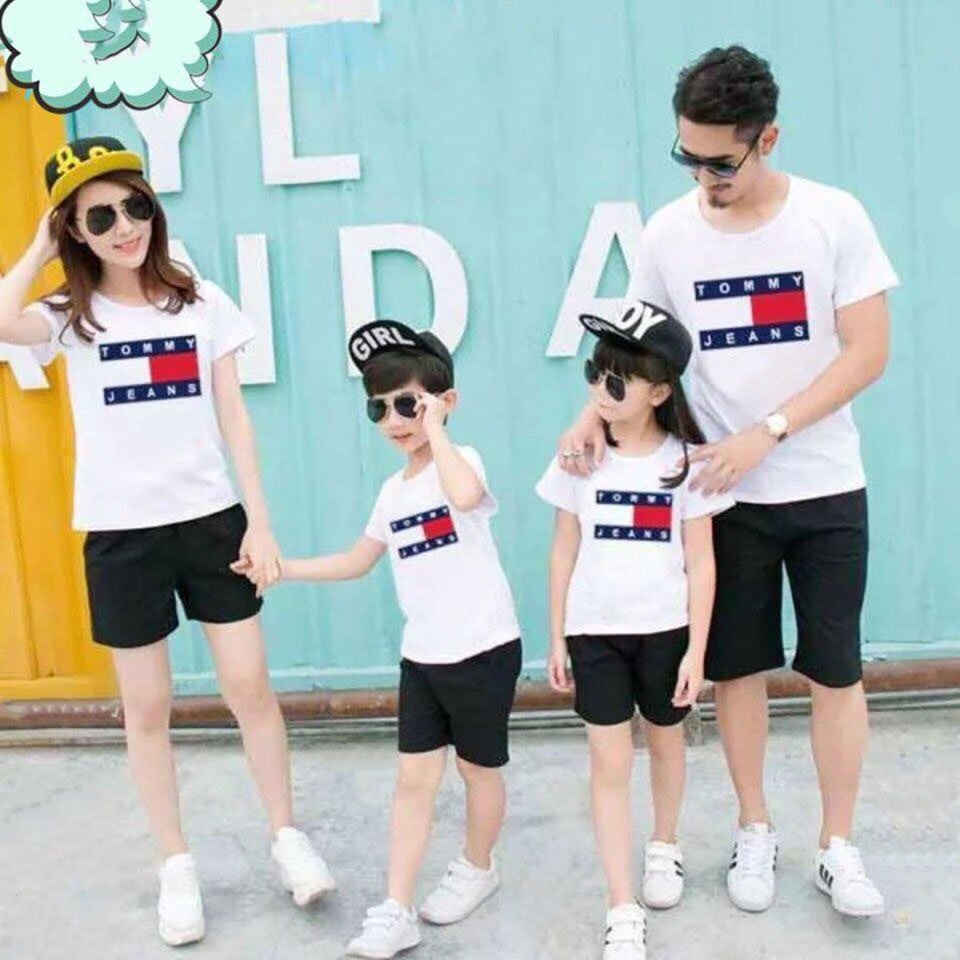 Áo gia đình thun cotton đi chơi đi biển đi du lịch hình in sắc nét