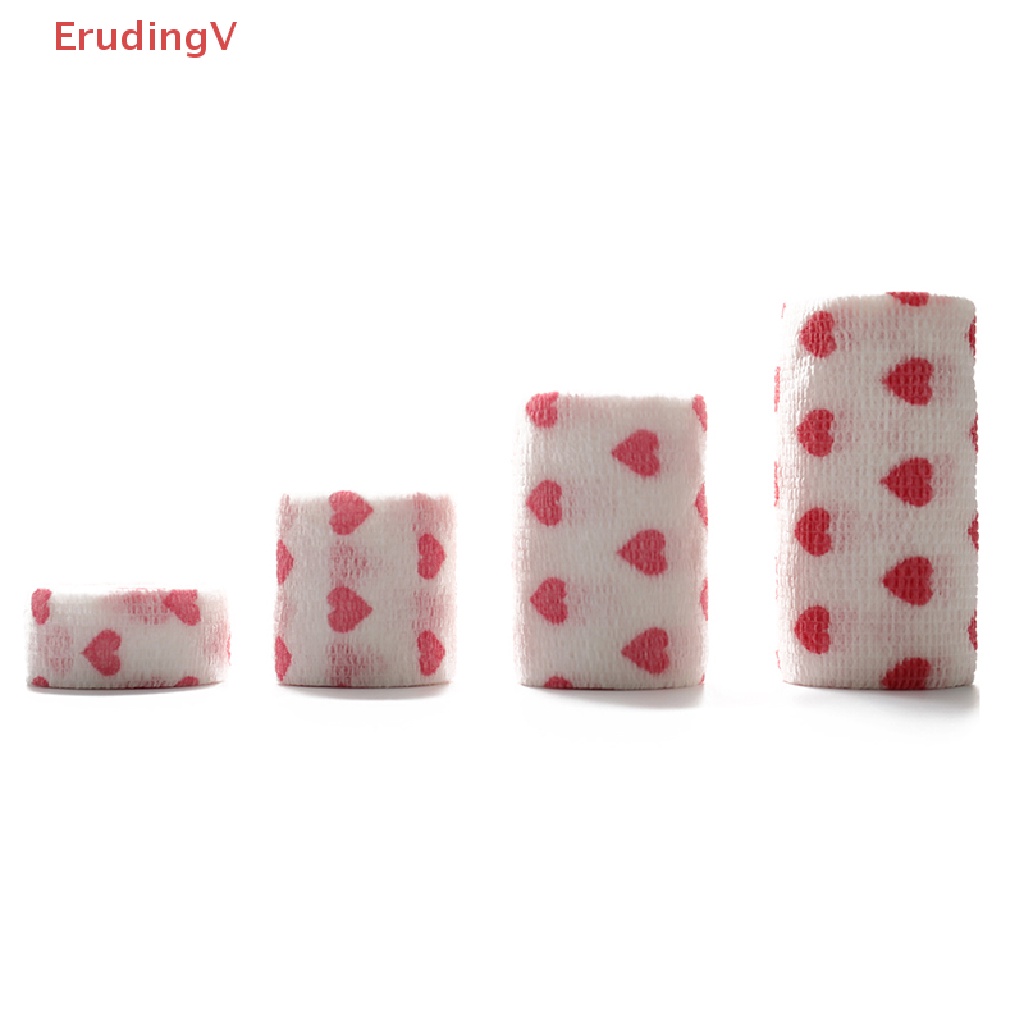 [ErudingV] Vòi Quấn Thể Thao Tự Dính Co Giãn In Hình Trái Tim Màu Trắng